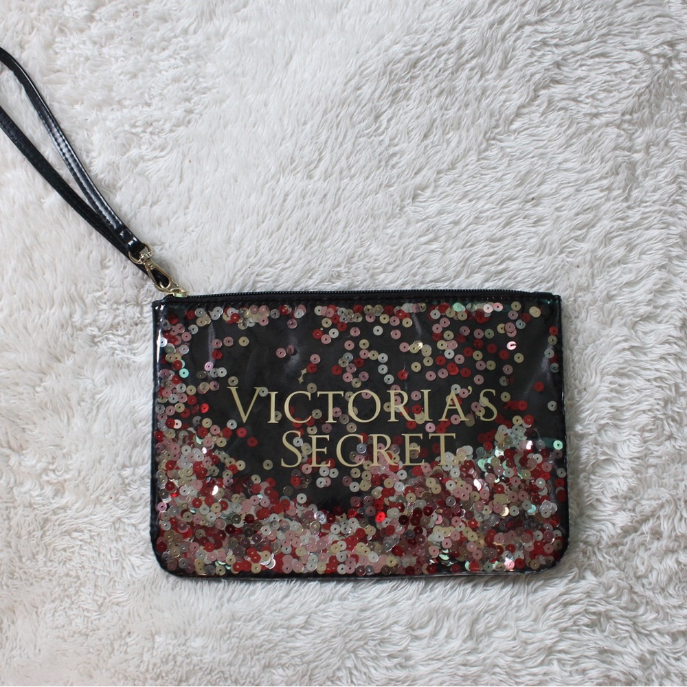 Victoria's Secret Black and Red Sequin Clutch